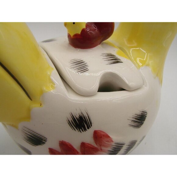 Vintage Chicken Rooster and Hen Cream and Sugar Bowl Set Chestnut Creek Ceramic - Picture 3 of 12